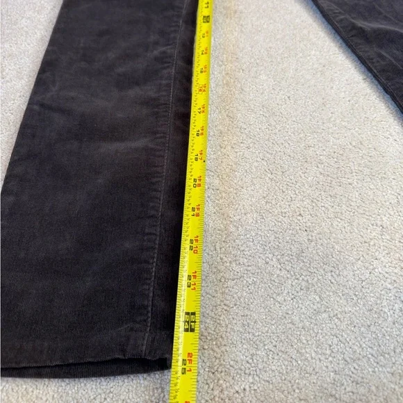 AG Adriano Goldschmied Black Charcoal Velvet Corduroy Straight Leg Pants Size 25 - Picture 15 of 16